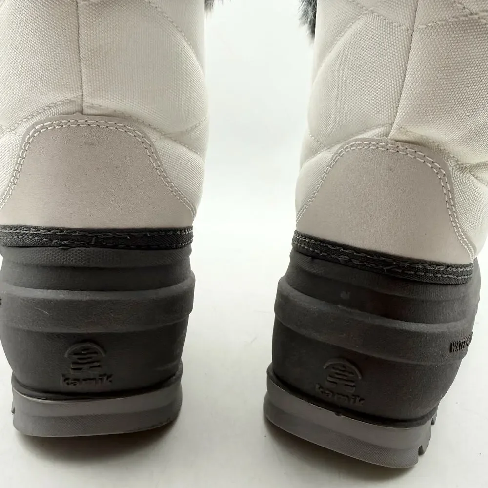 Kamik Womens Momentum L2 Winter Boots Size 10 White Waterproof Insulated EUC